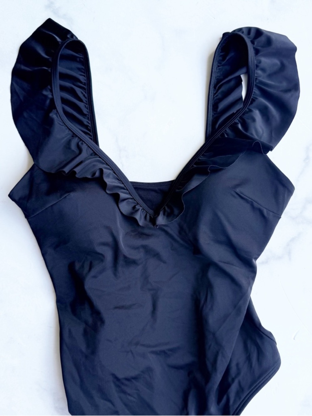 Boden Size 10 Black Evia Ruffle Swimsuit One Piece - Picture 6 of 9